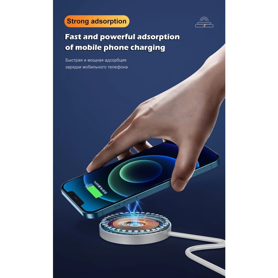 ที่ชาร์จแม่เหล็กไร้สาย 20W ชาร์จเร็ว อุปกรณ์เสริม สําหรับ iPhone 15 14 13 12 11 Pro MAX Mini Type C 8 Plus XR X XS MAX SE